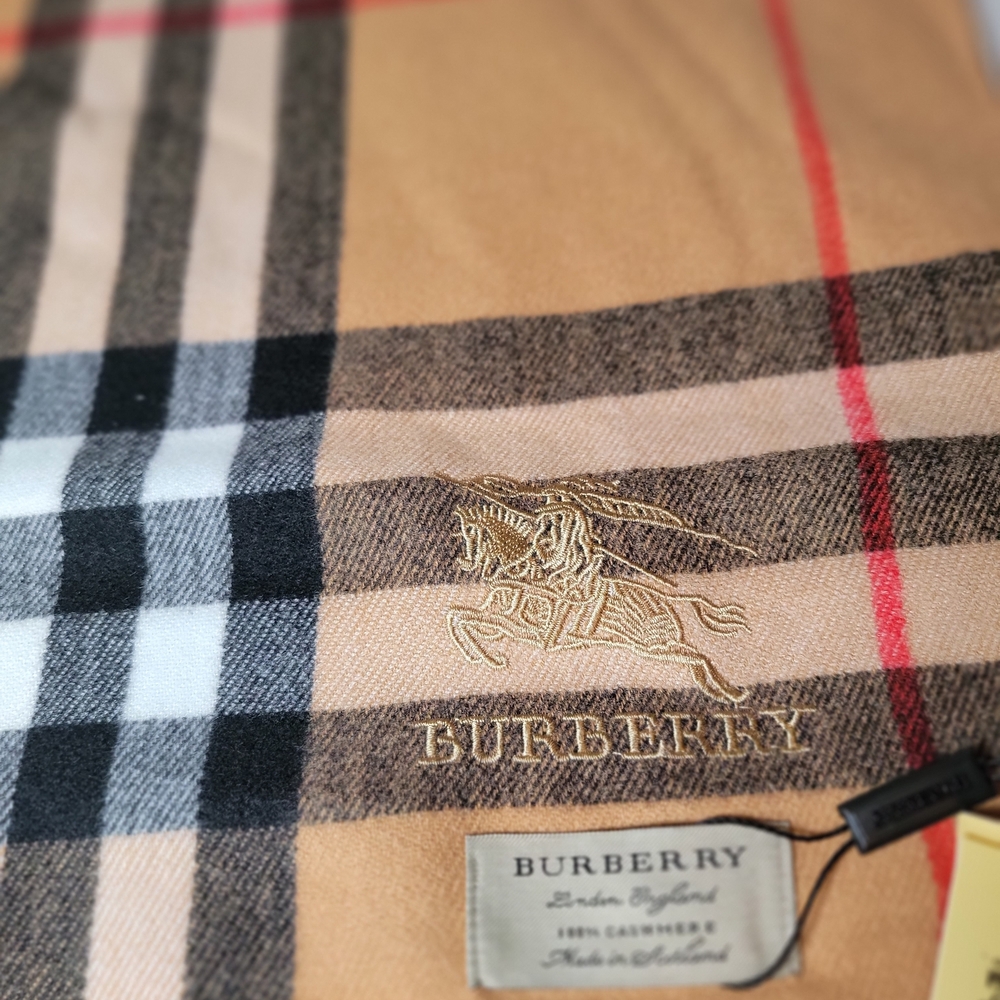 Burberry Tan Plaid Scarf - Picture 2 of 2